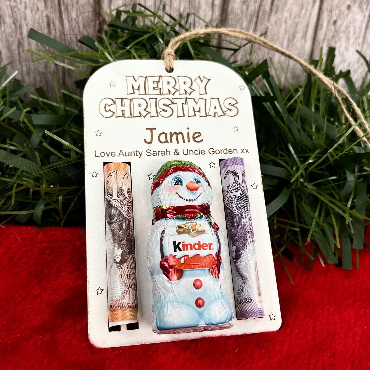 Christmas Money & Chocolate envelope- Tree Ornament, Money Holder, Kinder Snowman