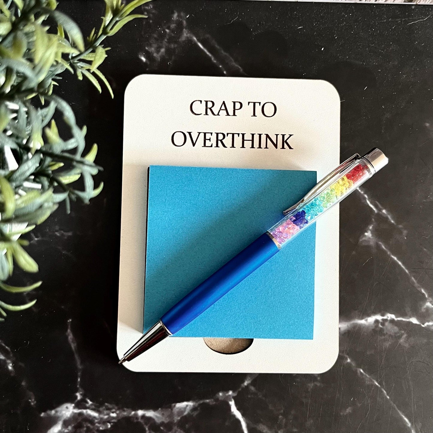 Note Pad, Wooden Post-It Note Holder: Sarcastic Desk Organizer, Funny Quote