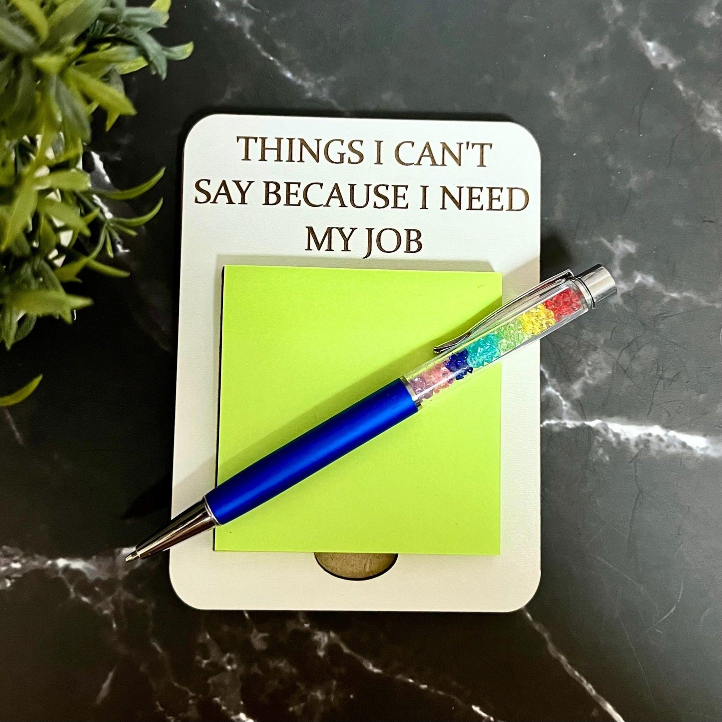 Funny Office Note Pad,  Wooden Sticky Note Holder: Post-it-Note Holder, Sarcastic Work Gift