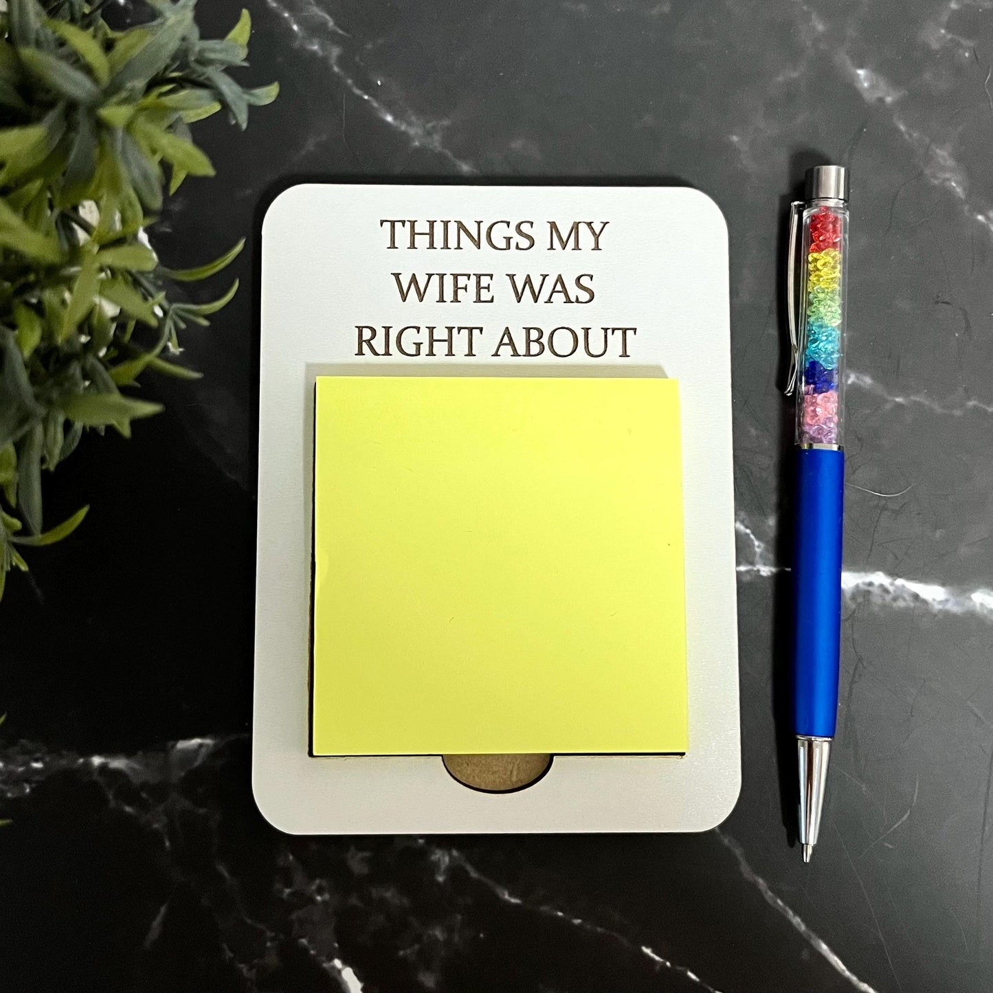 Funny Engraved Post-It Note Holder: Sarcastic Desk Organizer, Office Note Pad