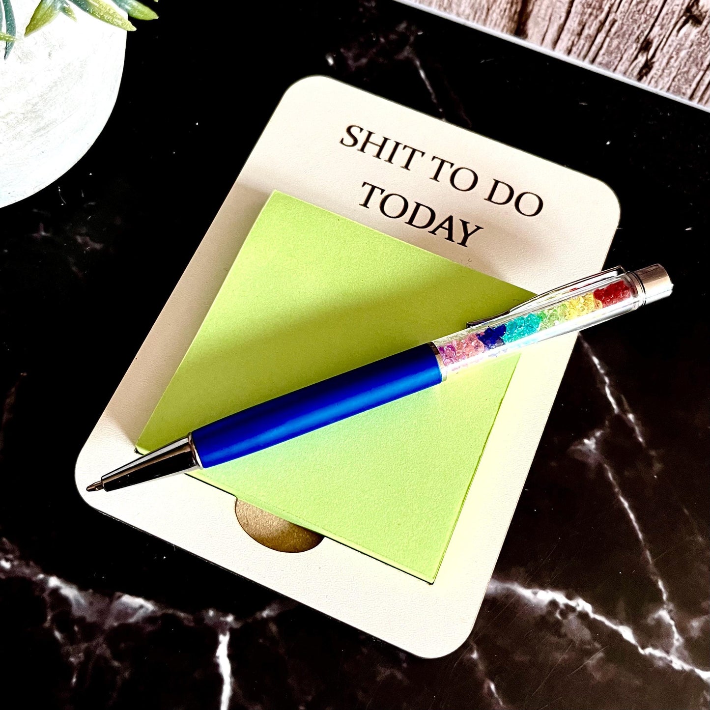 Funny Work Note Pad, Post-it Note Holder: Sarcastic Desk Organizer