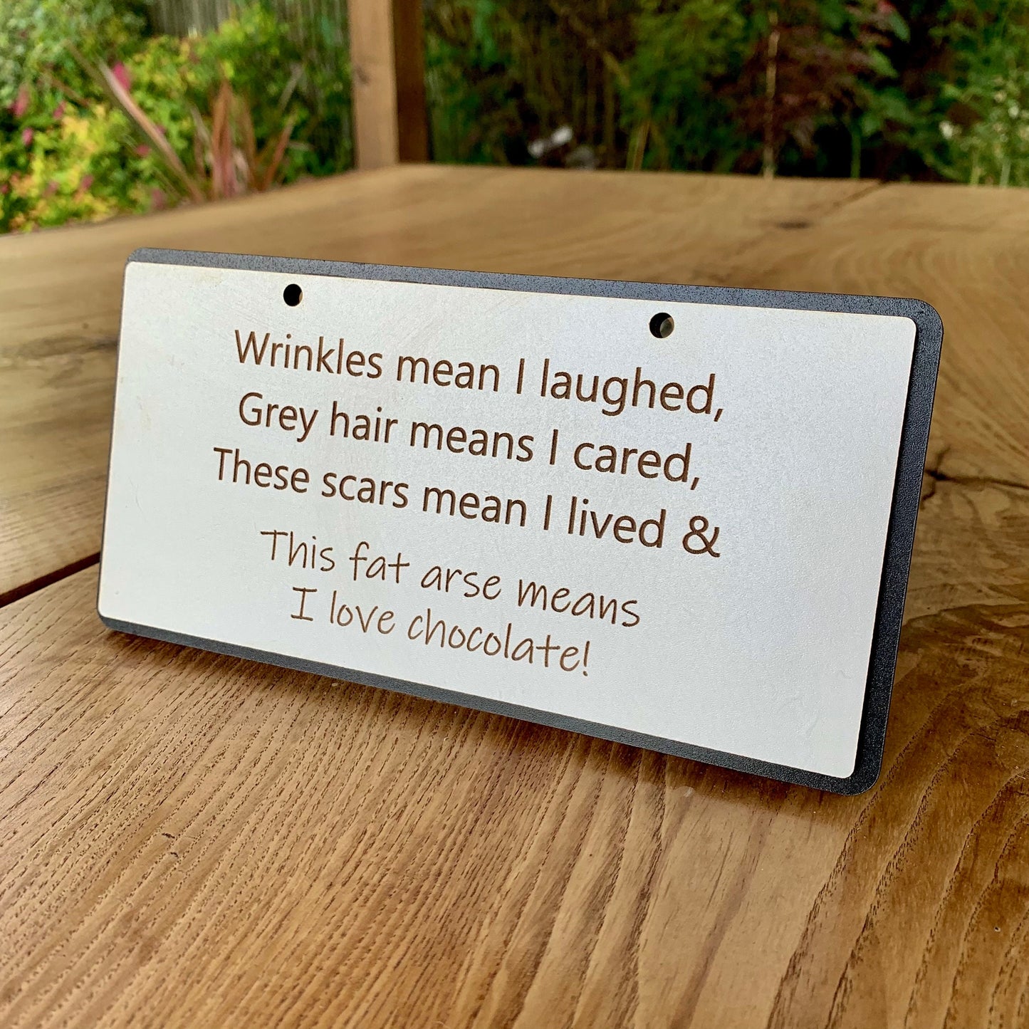 Funny Wooden Sign, Insulting decor, Rude Quote, Wrinkles Mean I Laughed, House Plaque