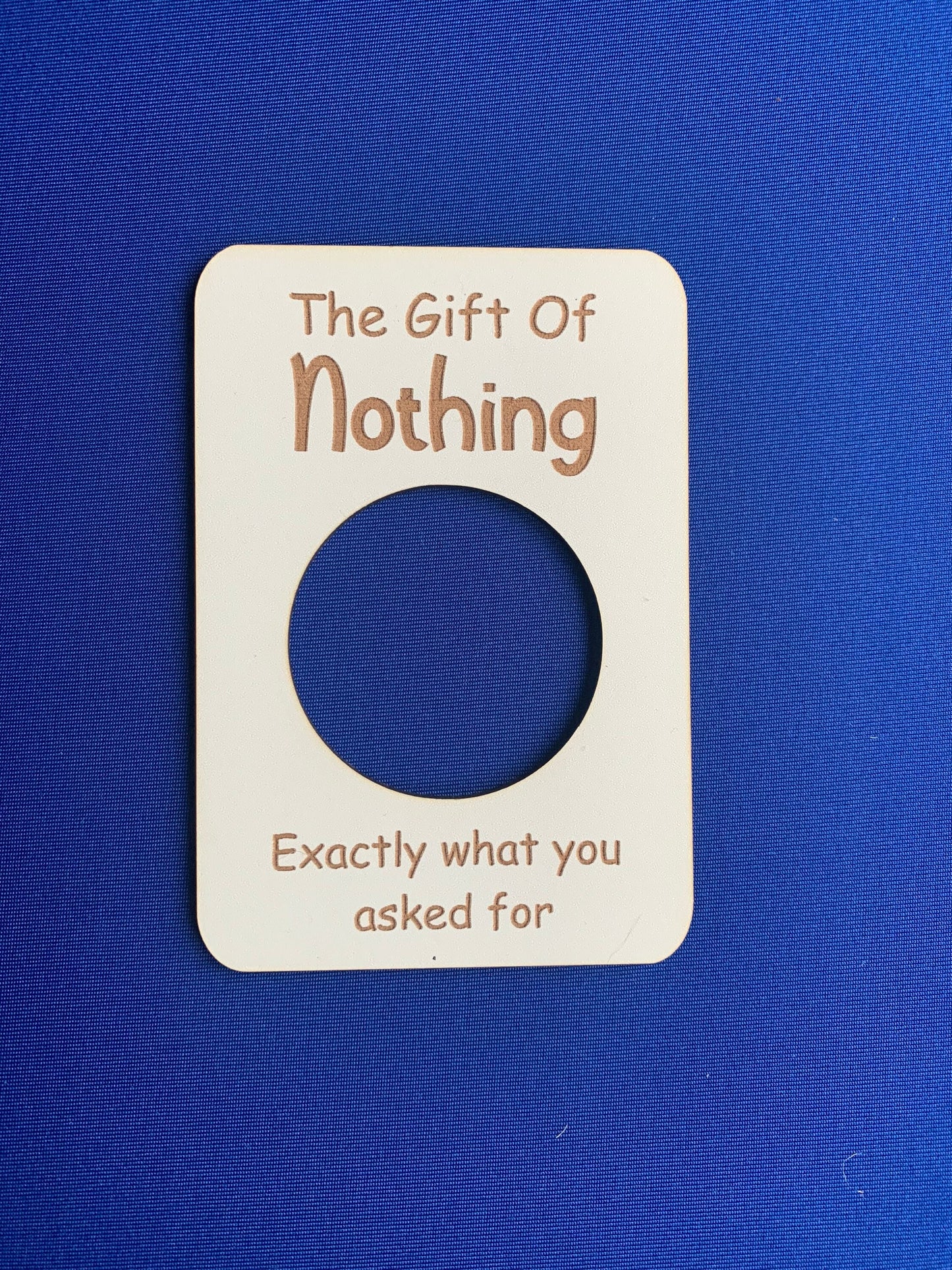 Gift Of Nothing Plaque: Funny Novelty Birthday Gift