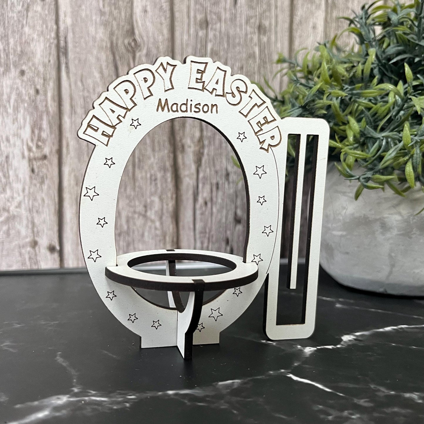 Easter Chocolate And Money Holder: Personalised Easter Envelope, Chocolate Table Stand, Cash Gift
