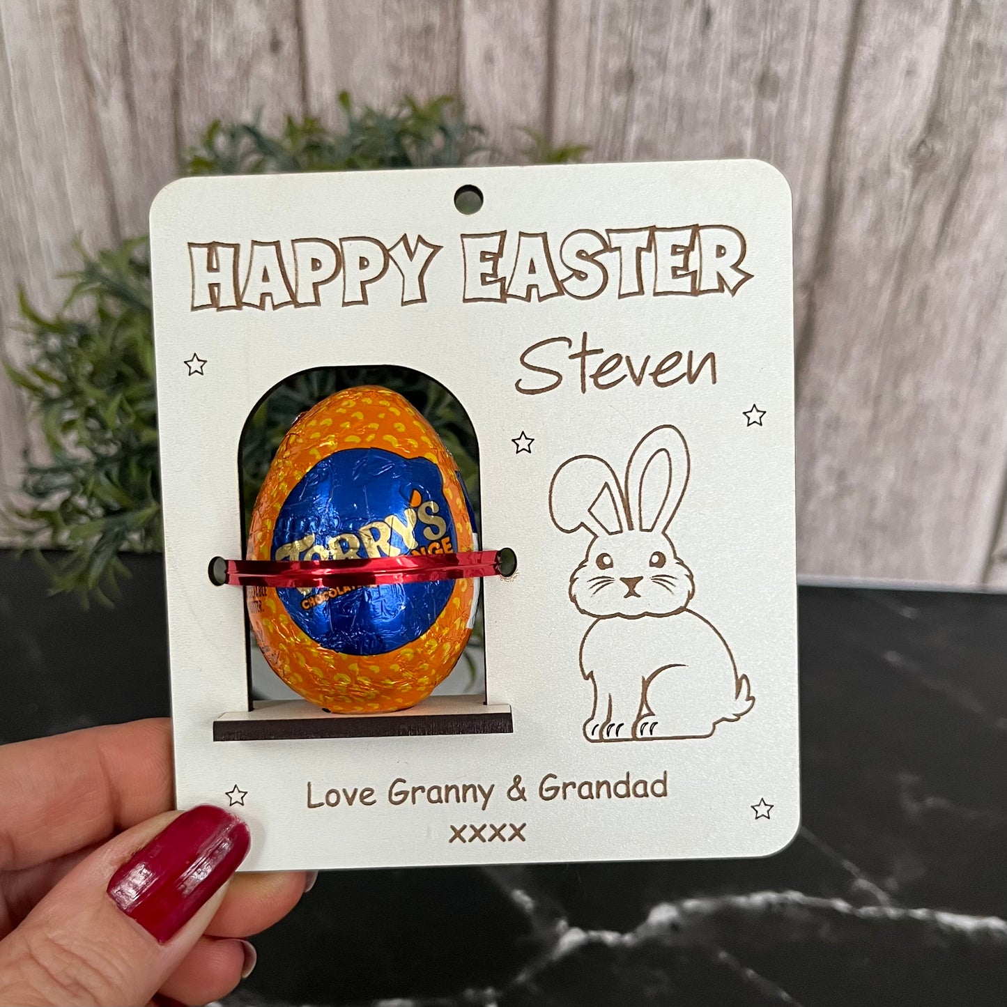 Easter Egg Chocolate Holder: Personalised Easter Envelope, Basket Tag