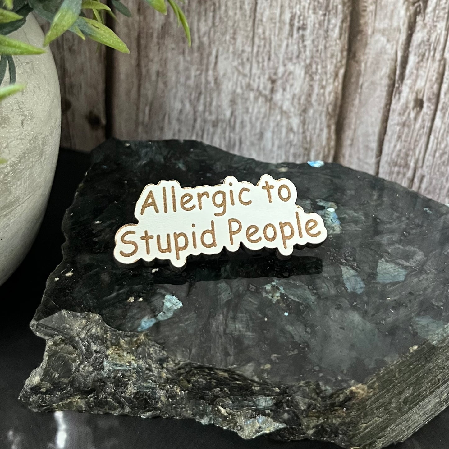 Funny Bag Badges, Pin Badge, Allergic To Stupid People