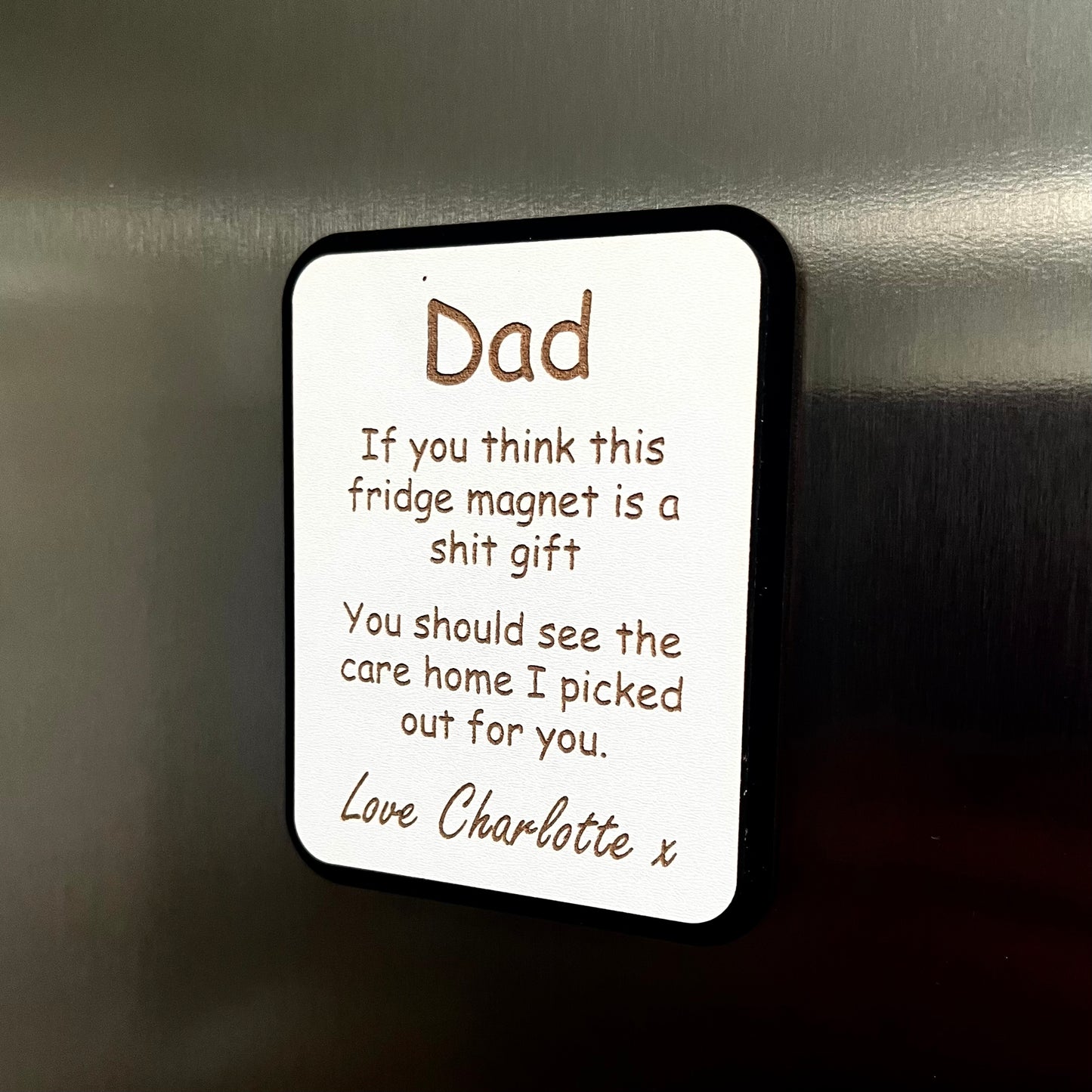 Funny Fridge Magnet, Dad Birthday, Fathers Day, Naughty gift Idea, Personalised Wooden Magnet