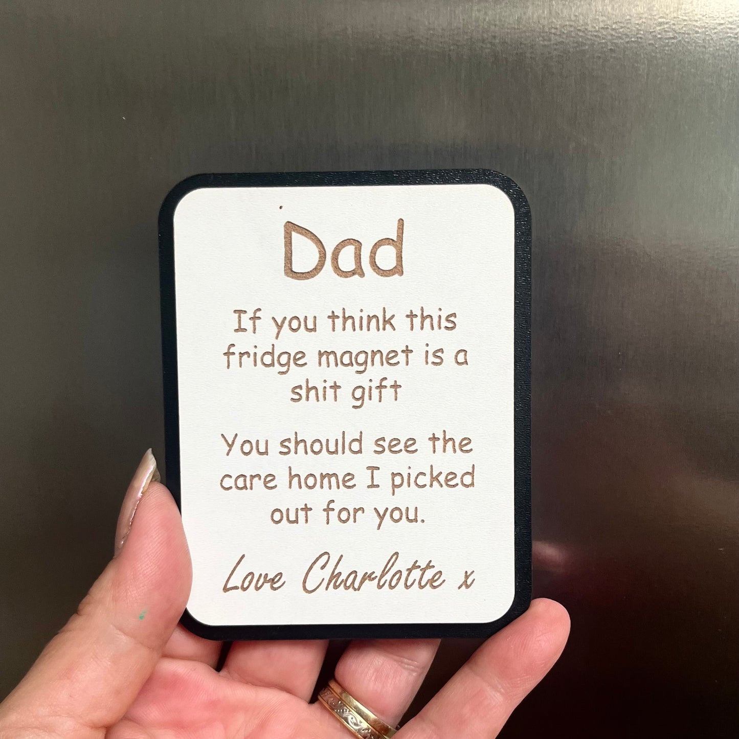 Funny Fridge Magnet, Dad Birthday, Fathers Day, Naughty gift Idea, Personalised Wooden Magnet