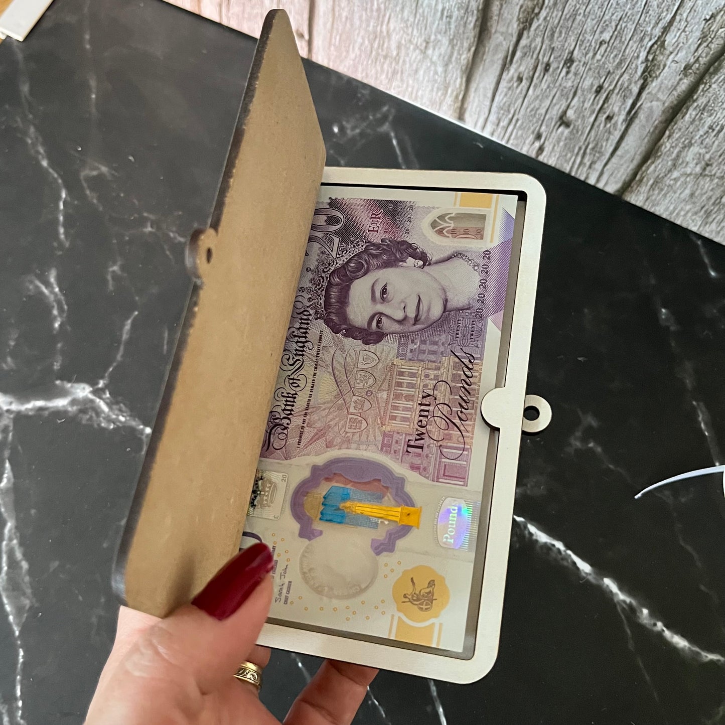Personalised Birthday Money Holder: Wooden Cash Gift Envelope, First Birthday Wallet
