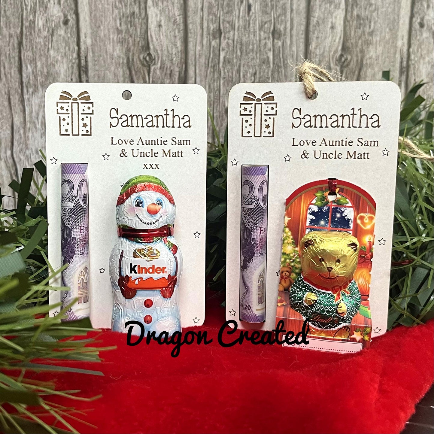 Christmas Money And Chocolate Holder, Envelope- Tree Ornament, Lindor Bear, Kinder Snowman