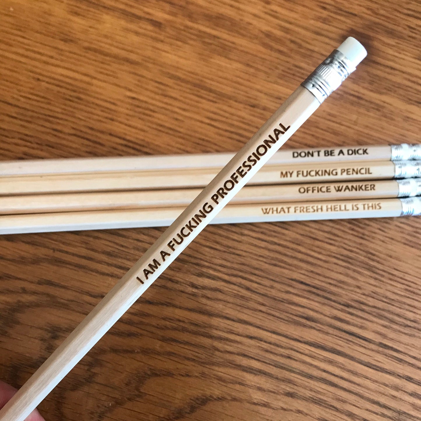 Rude Swear Word Pencils: Funny Office Novelty Gift, Set of 5