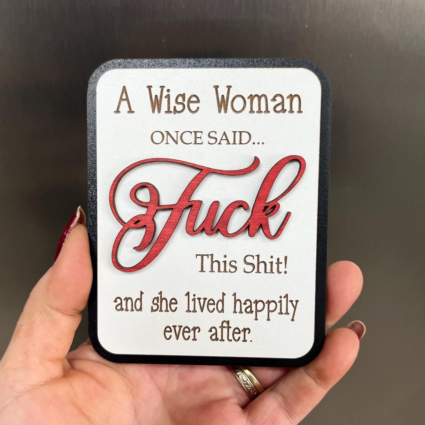 Funny Fridge Magnet: Wood Laser Engraved Quote, Naughty Quote, Funny Mums Life Quote