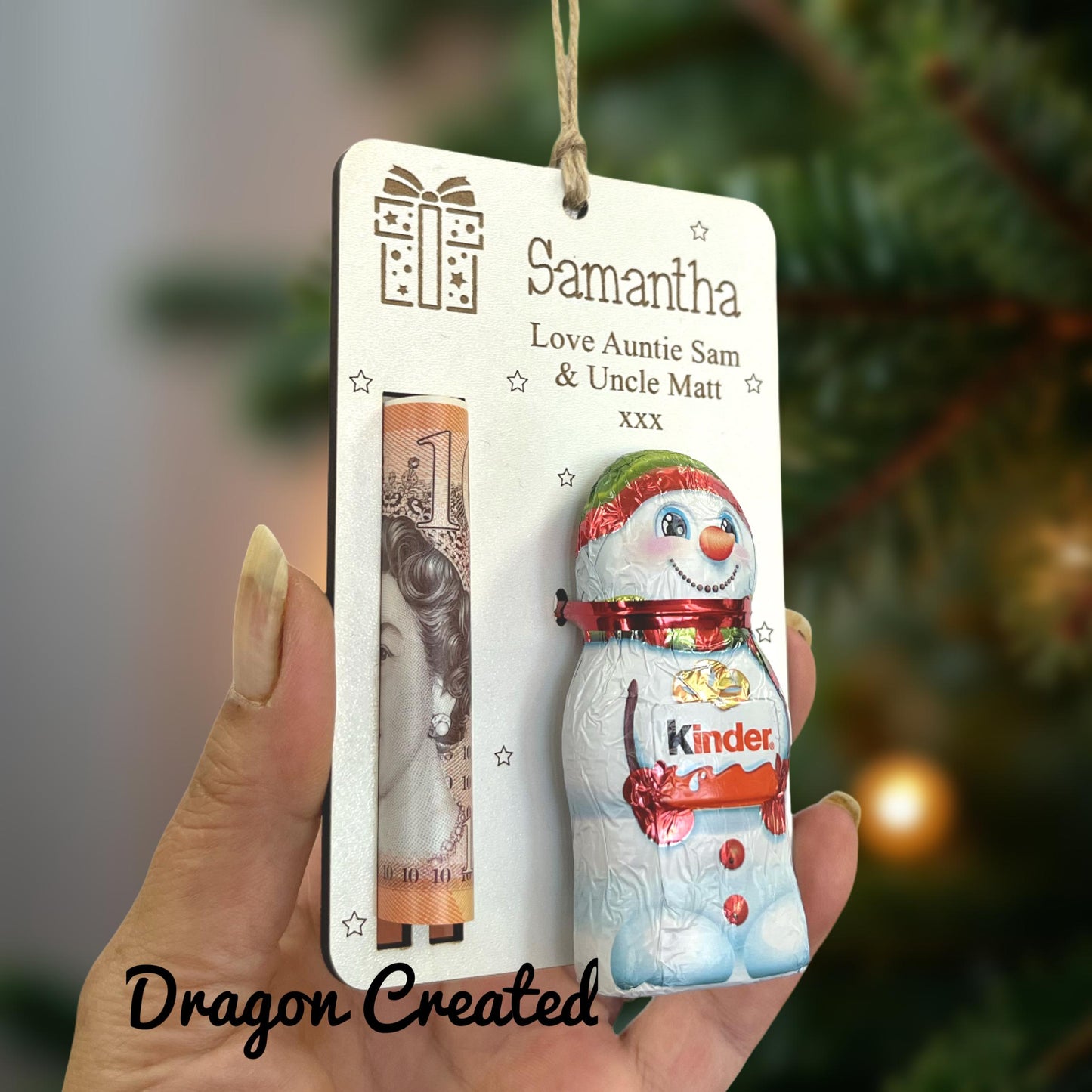 Christmas Money And Chocolate Holder, Envelope- Tree Ornament, Lindor Bear, Kinder Snowman