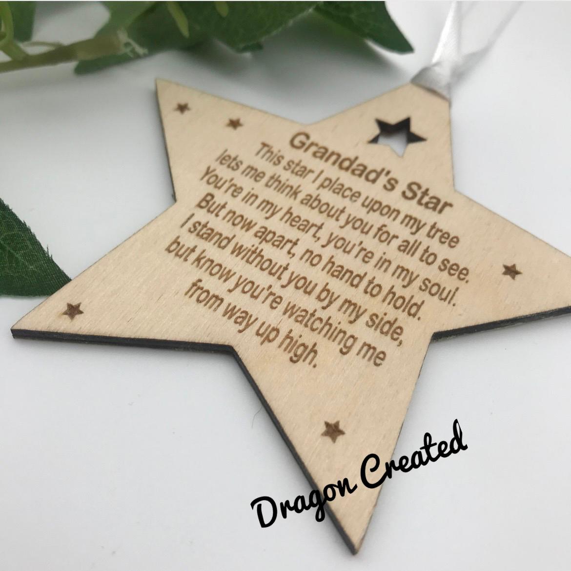 Personalised Memorial Star Bauble: Remembrance Christmas Ornament, Loved One Christmas Without You