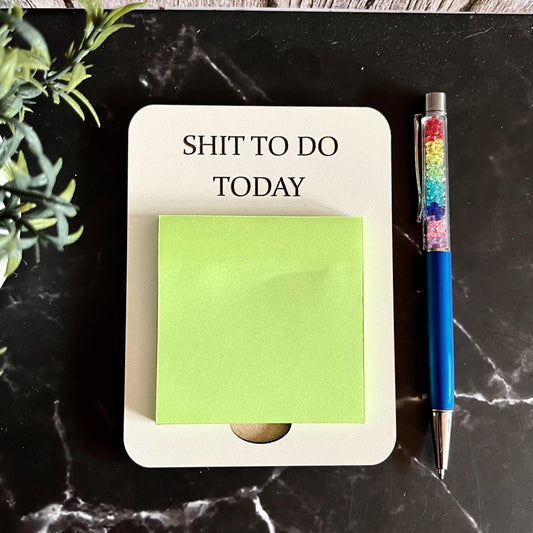 Funny Work Note Pad, Post-it Note Holder: Sarcastic Desk Organizer