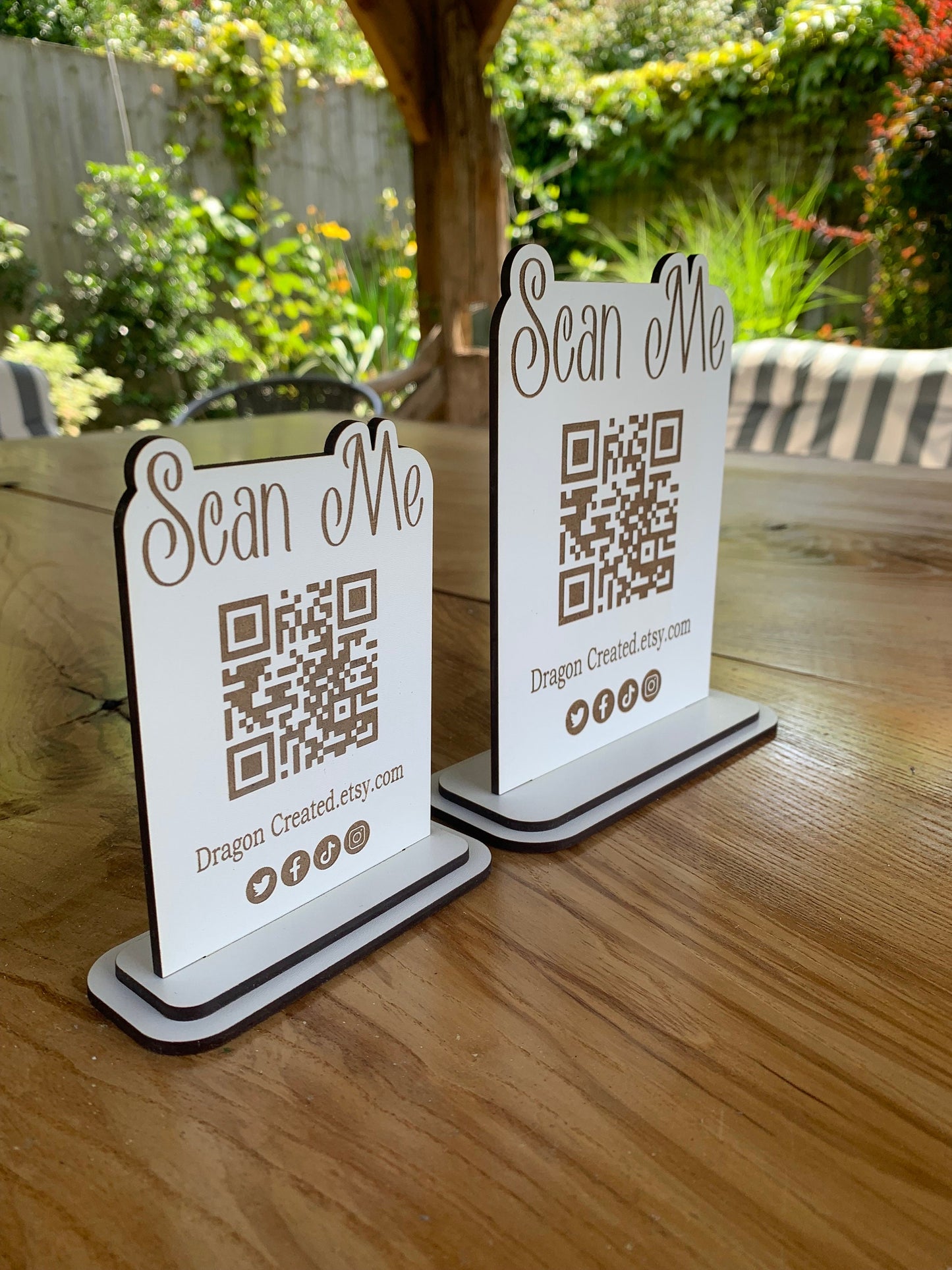 Personalised QR Code Display Stand: Social Media Advertising Sign, Craft Fair Display