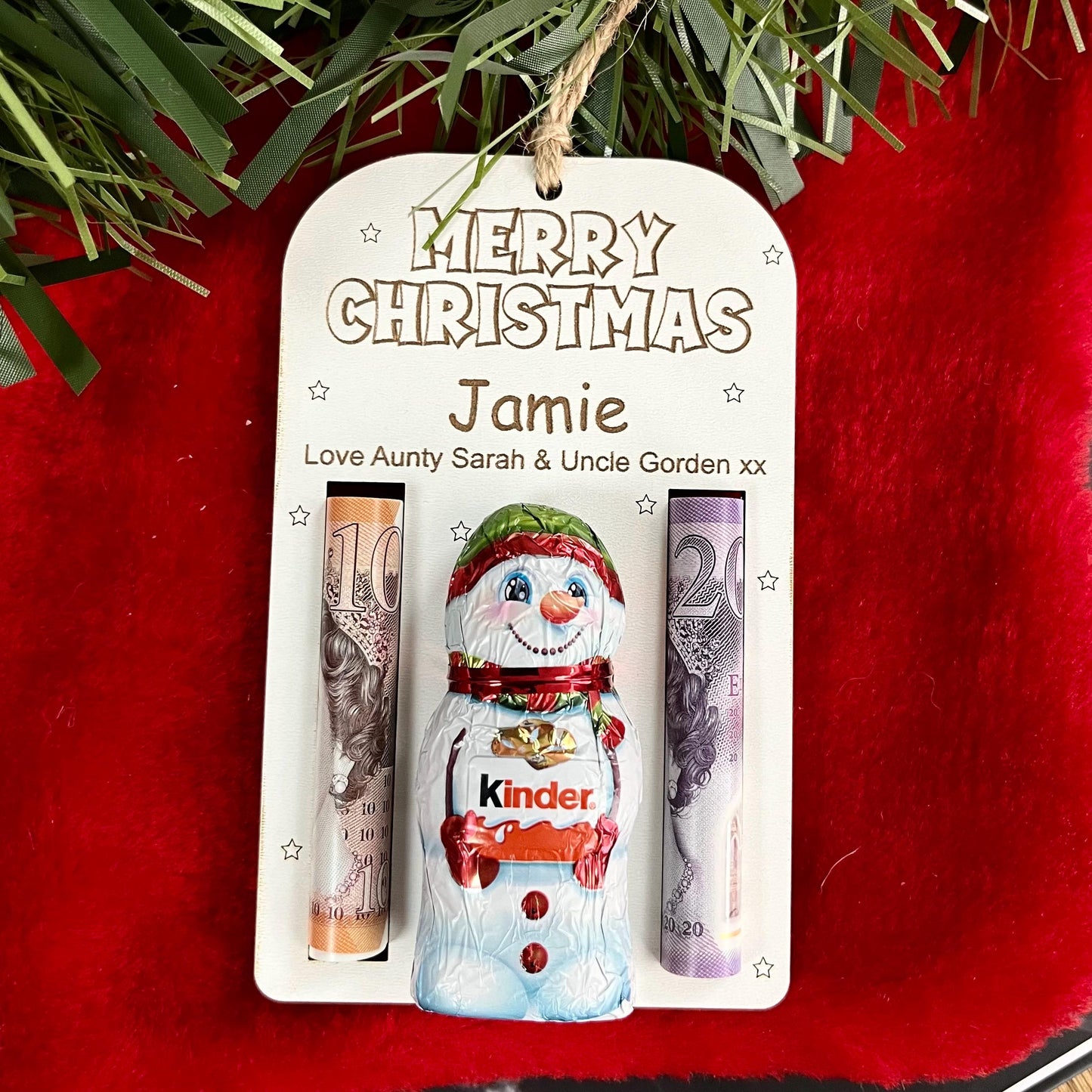 Christmas Money & Chocolate envelope- Tree Ornament, Money Holder, Kinder Snowman