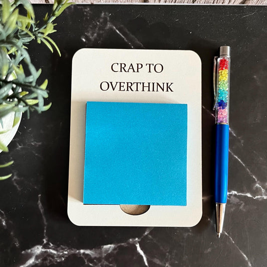 Note Pad, Wooden Post-It Note Holder: Sarcastic Desk Organizer, Funny Quote