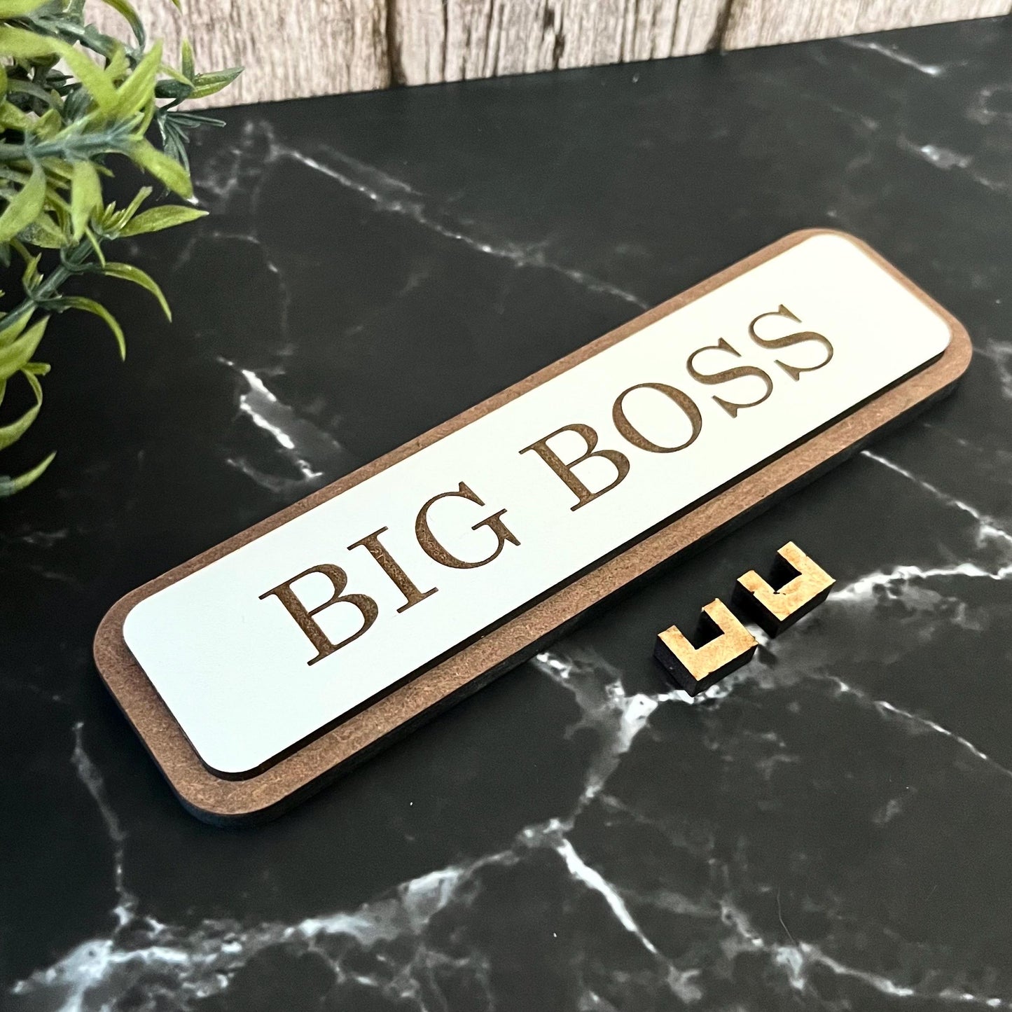Big Boss, Funny Wooden Desk Sign, Wooden Plaque, Office Joke Gift