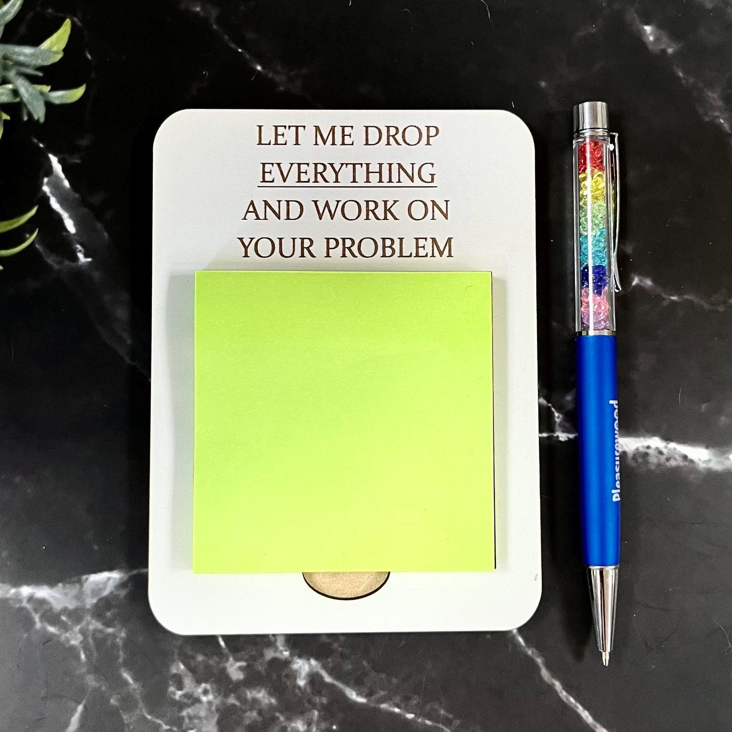 Funny Work Post-It Note Holder: Sarcastic Desk Organizer, Note Pad
