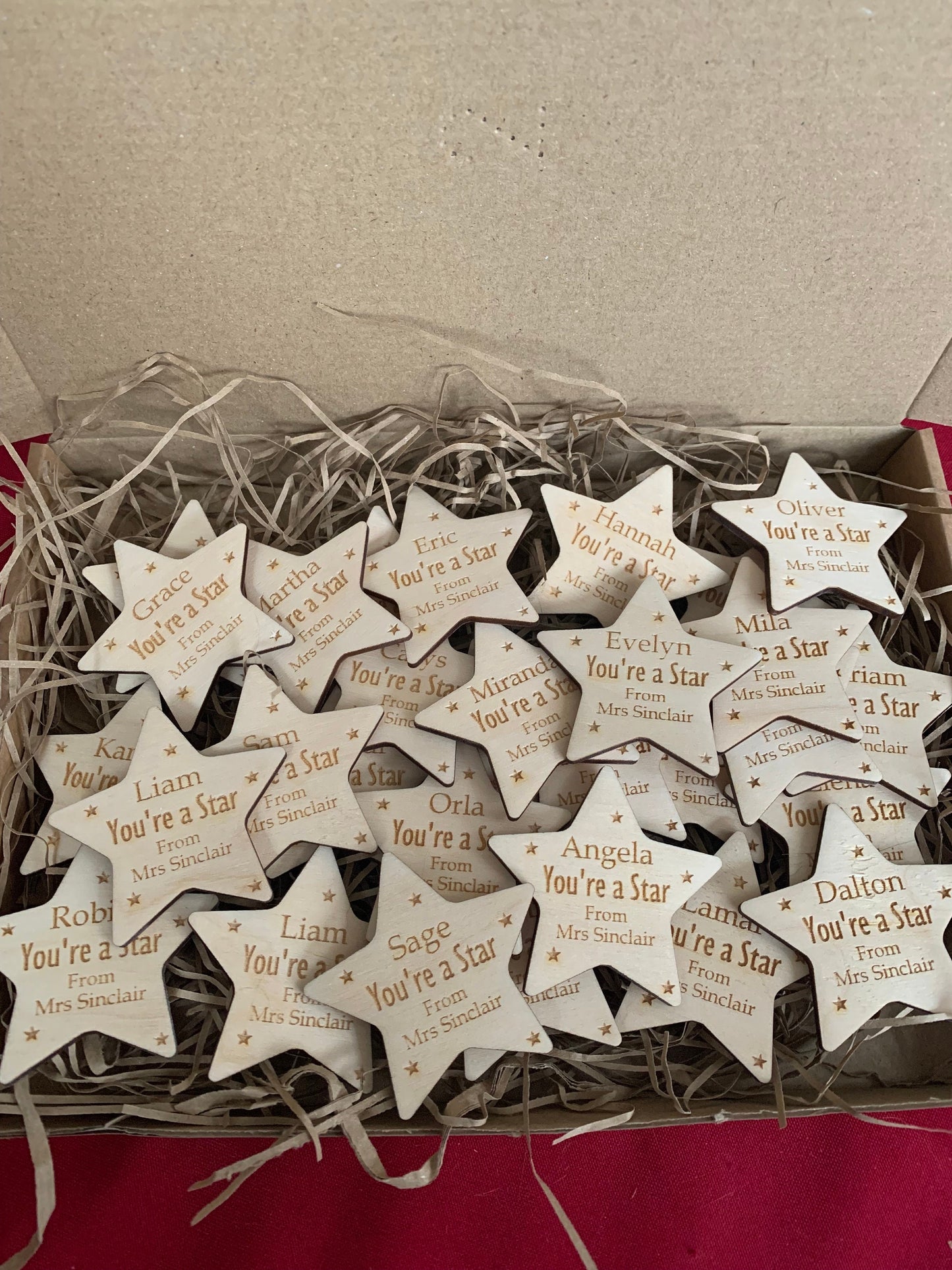 Personalized Wooden Star Gift: Teacher to Student, End of Year
