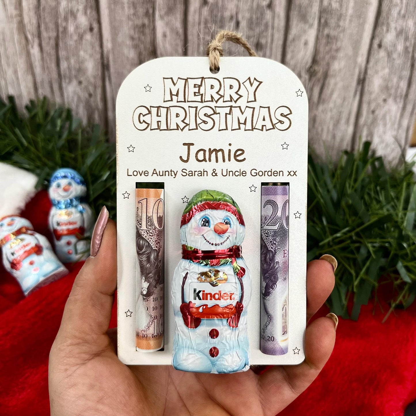 Christmas Money & Chocolate envelope- Tree Ornament, Money Holder, Kinder Snowman