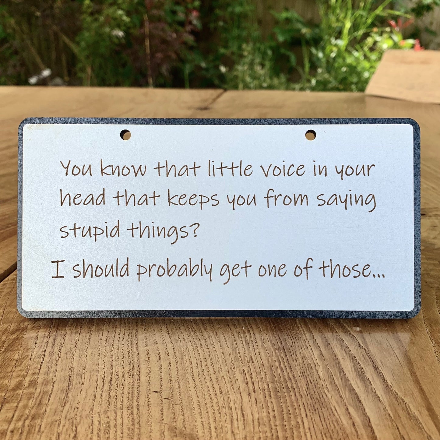 Funny Wooden Sign, Insulting decor, Rude Quote, Little Voice In Your Head, House Plaque