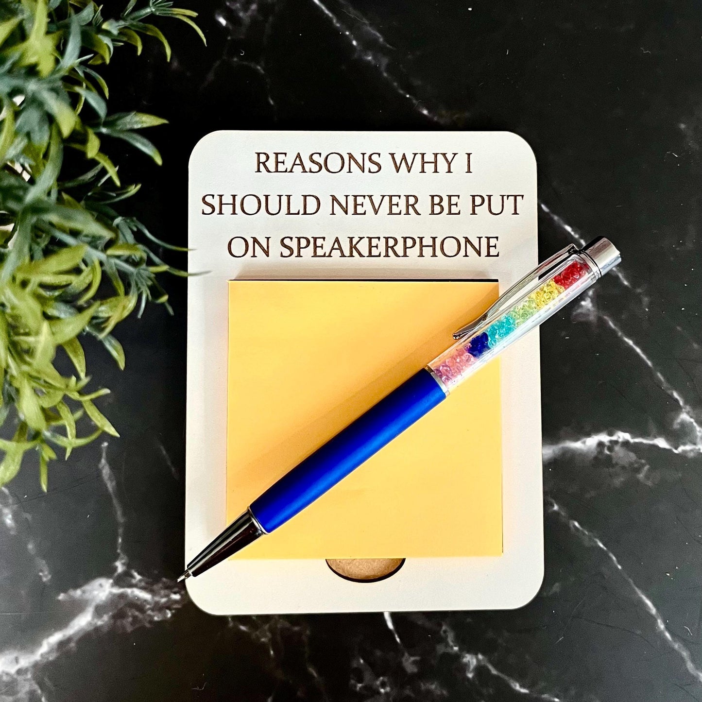 Funny Sarcastic Note Pad, Post it Note Holder Engraved Wooden Sticky Note Holder: Work Gift