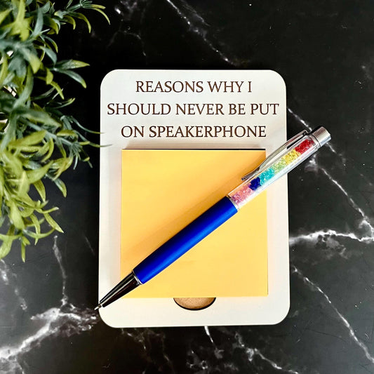 Funny Sarcastic Note Pad, Post it Note Holder Engraved Wooden Sticky Note Holder: Work Gift