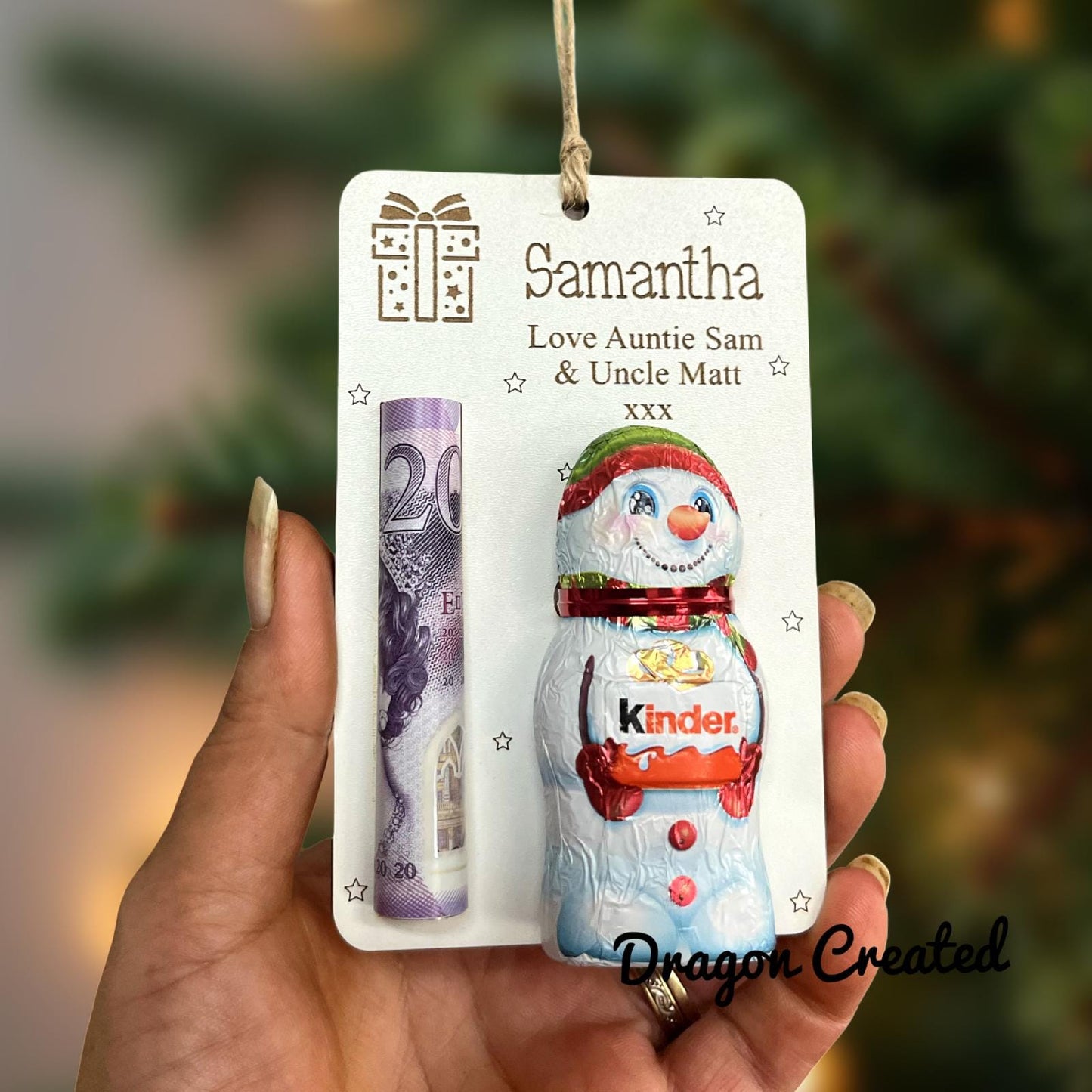 Christmas Money And Chocolate Holder, Envelope- Tree Ornament, Lindor Bear, Kinder Snowman