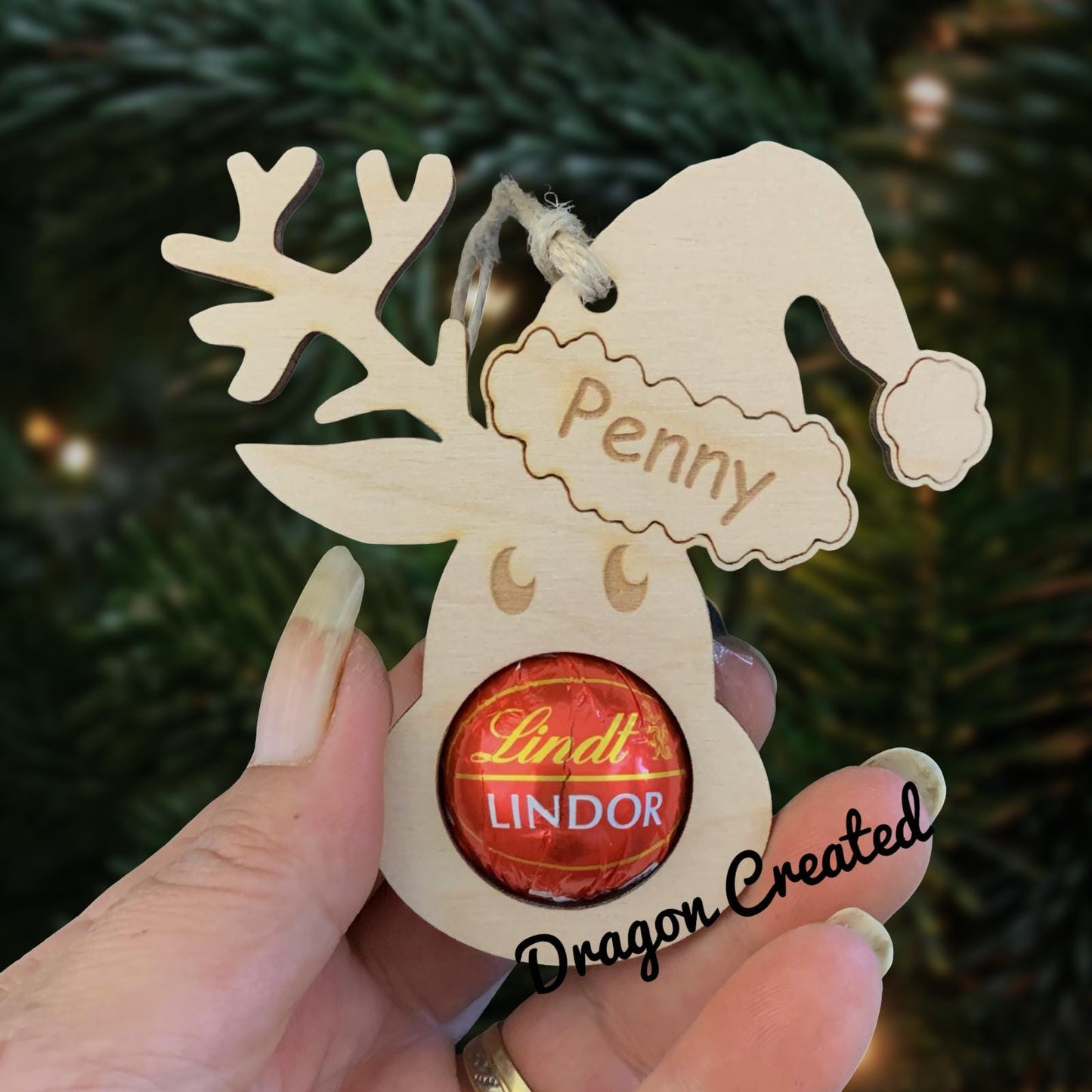 Chocolate Reindeer Christmas Ornament, Lindor Holder, Chocolate Tree Bauble