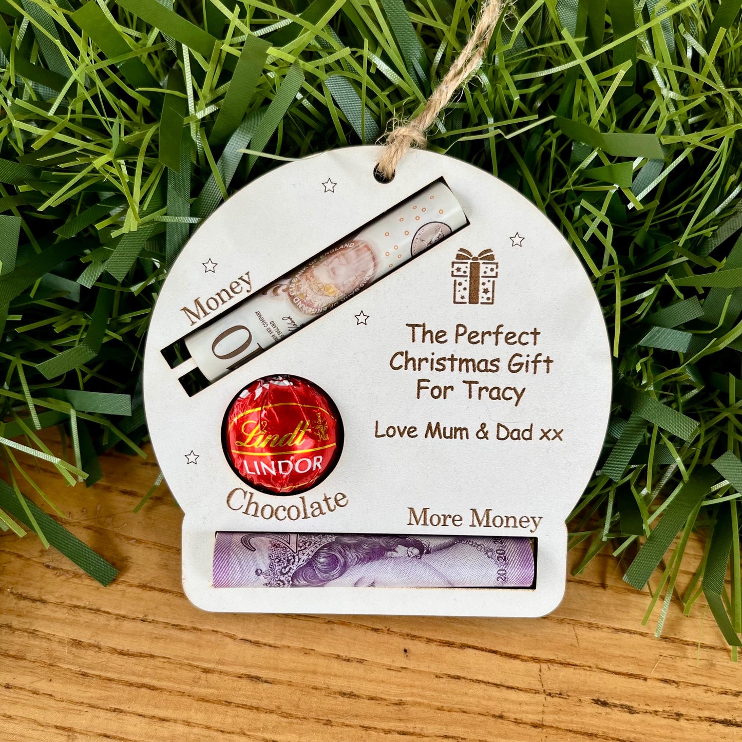 Christmas The Perfect Gift, Chocolate & Cash Gift, Reindeer Chocolate Holder, Money Holder Wallet, Children Christmas Personalised Envelope.