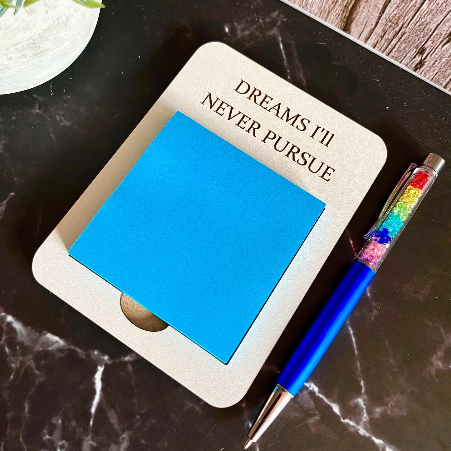 Funny Office Note Pad,  Wooden Sticky Note Holder: Post-it-Note Holder, Sarcastic Work Gift