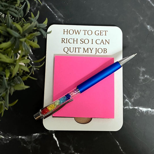 Office Note Pad, Wooden Post-It Note Holder: Funny Desk Organizer