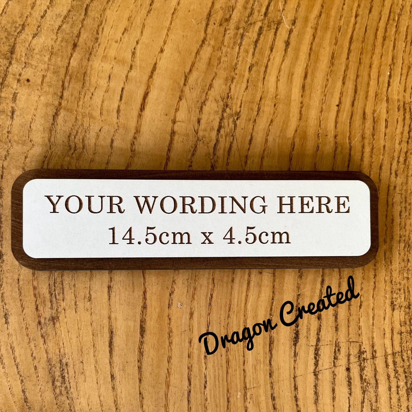 Personalized Engraved Wooden Desk Sign - Custom Quote
