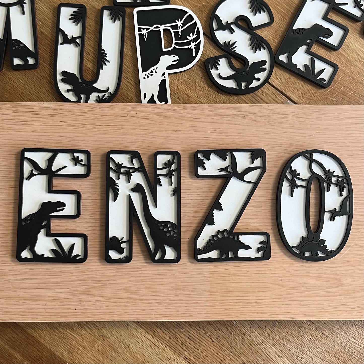 Dinosaur Name Sign, Dino Door Letter, Nursey Sign, Alphabet Custom Name Art.