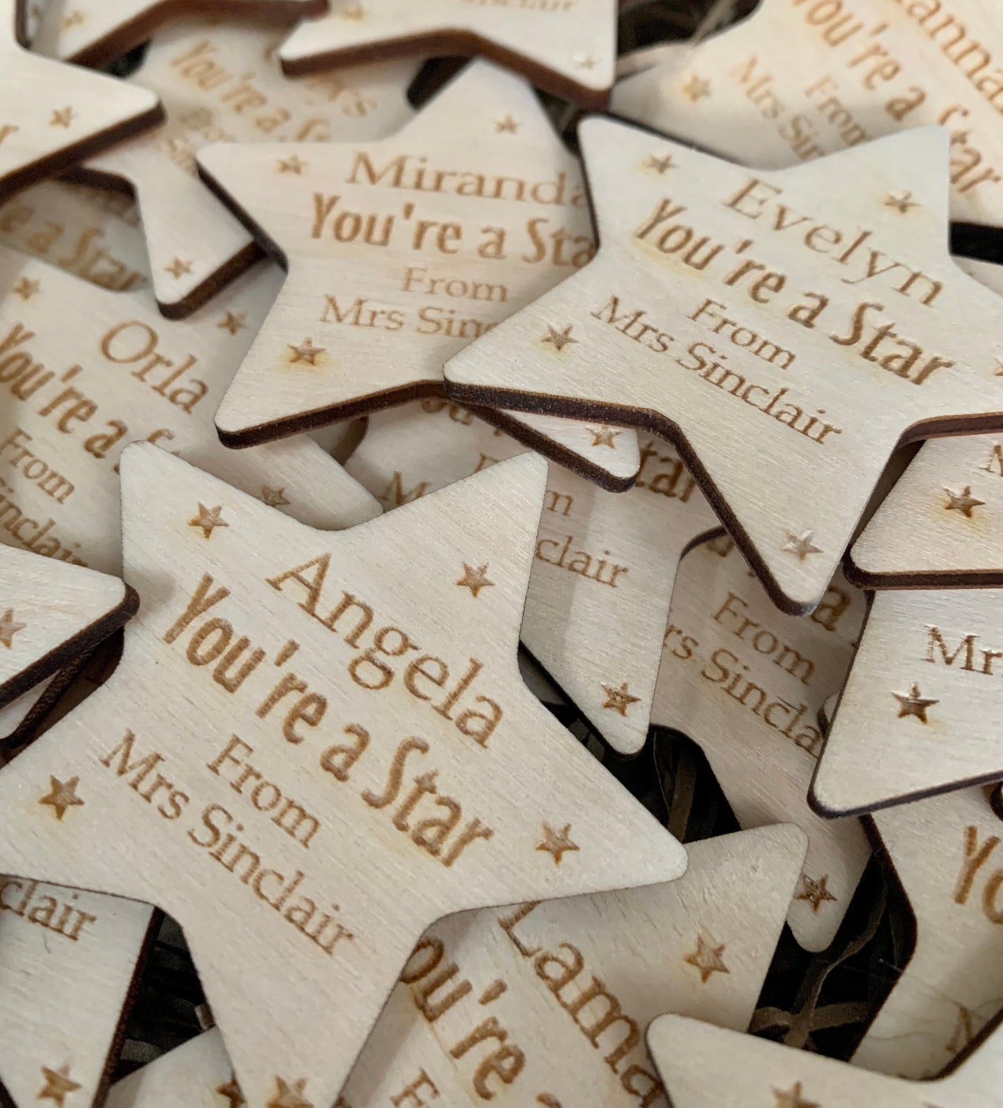 Personalized Wooden Star Gift: Teacher to Student, End of Year