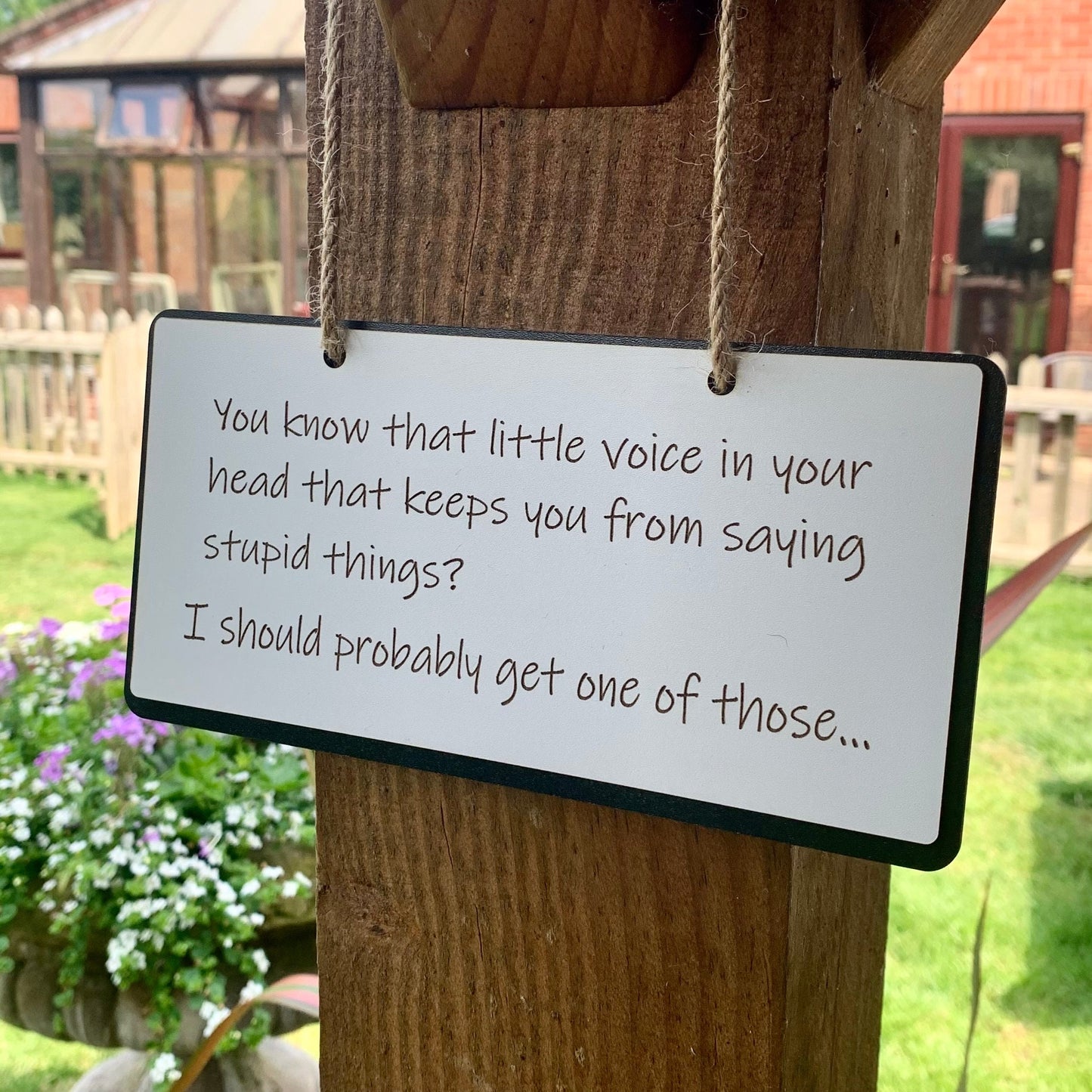 Funny Wooden Sign, Insulting decor, Rude Quote, Little Voice In Your Head, House Plaque