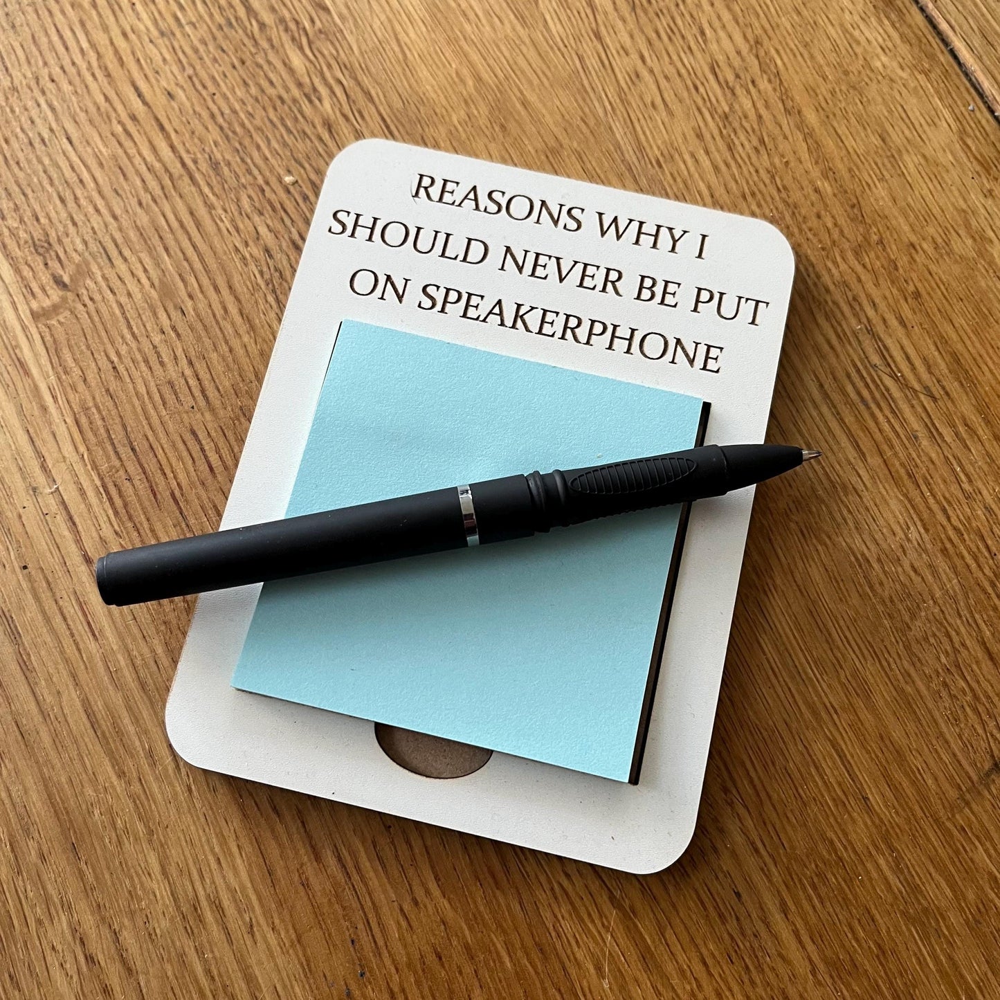 Funny Sarcastic Note Pad, Post it Note Holder Engraved Wooden Sticky Note Holder: Work Gift