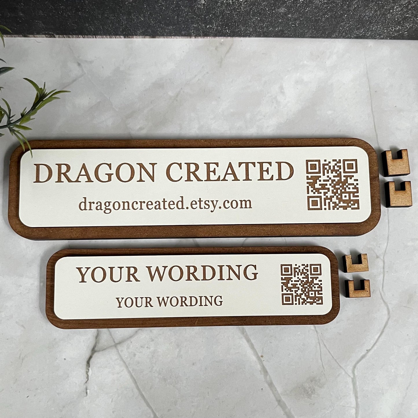 Desk QR Code Display Stand: Social Media Advertising Sign, Craft Fair Display Plaque, Table Buisness Name Sign