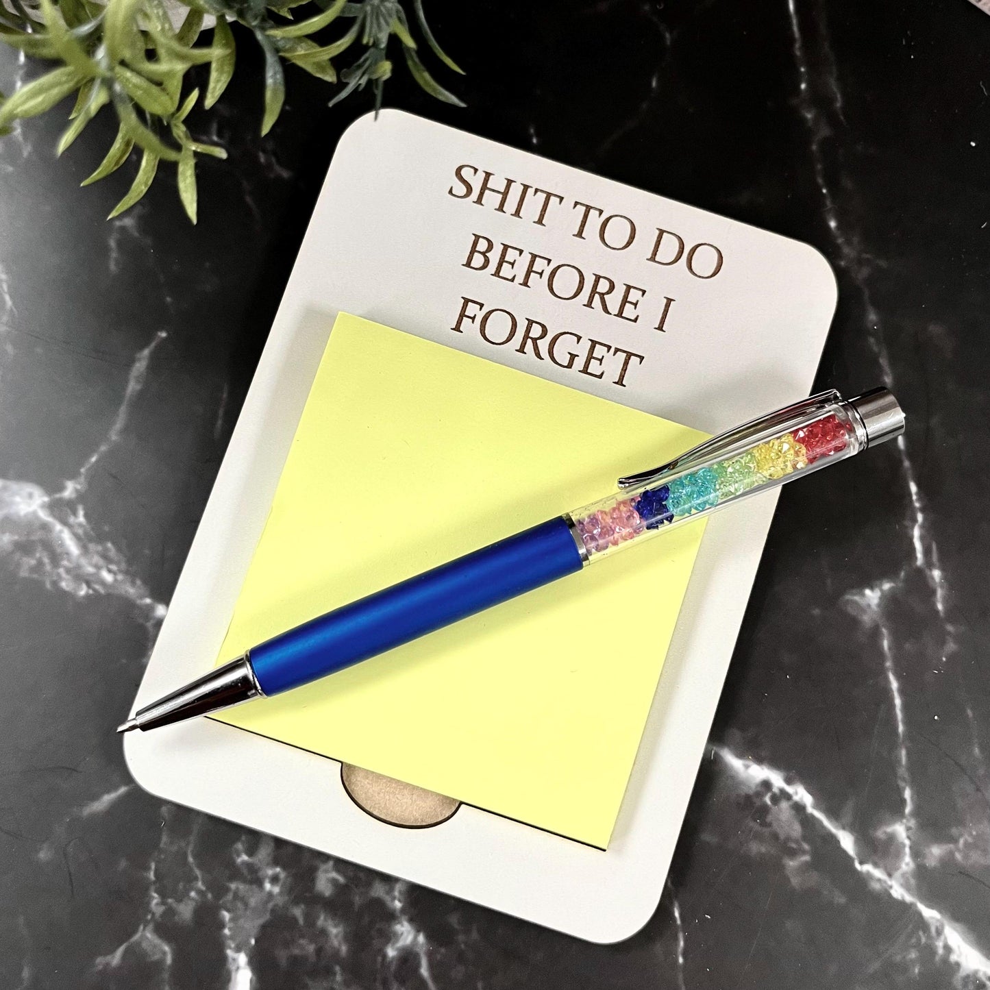 Funny Wooden Post-it- Note Holder: Sarcastic Work Desk Organizer, Work Pad