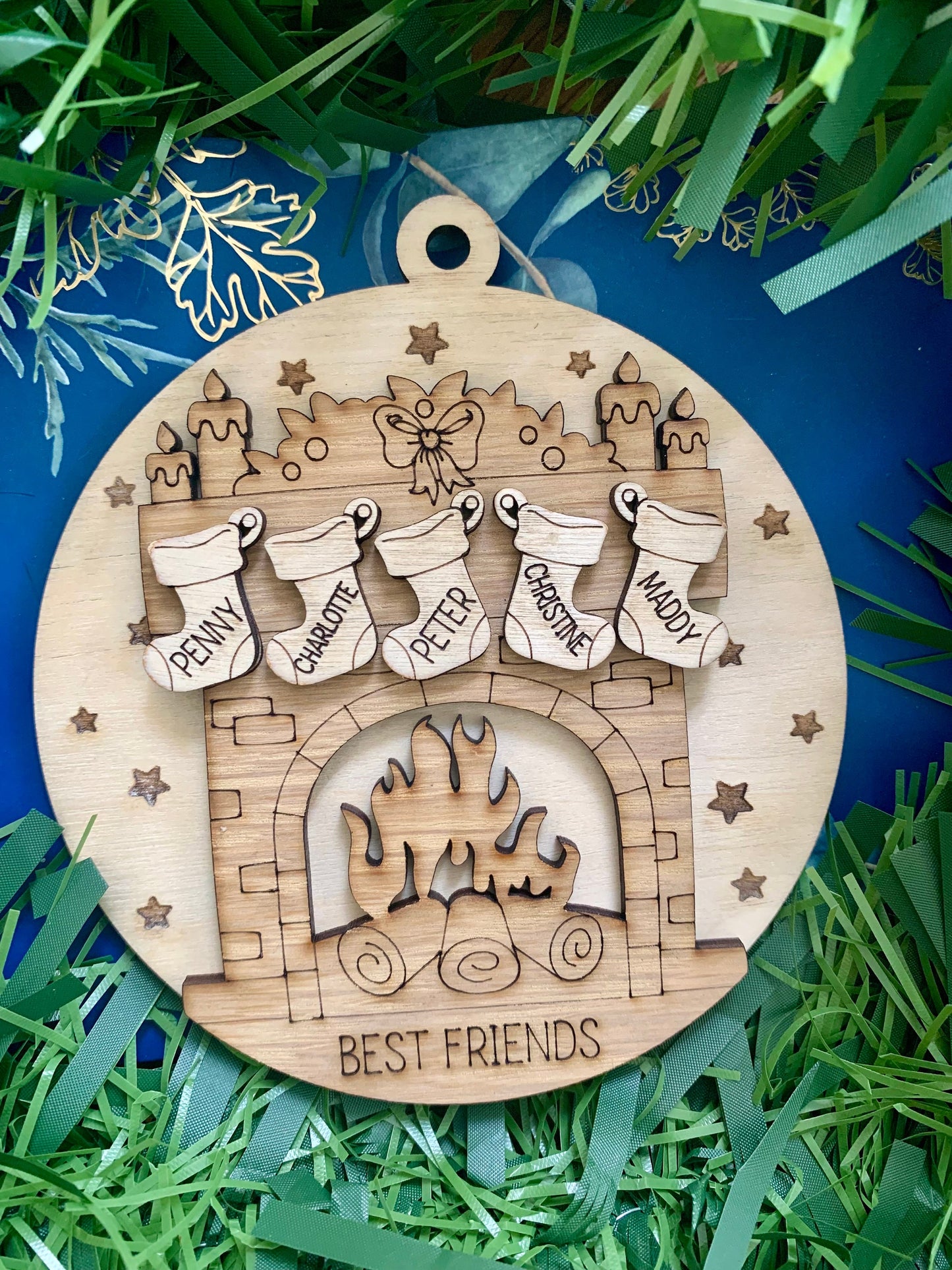 Personalised Pet Christmas Ornament: Family Tree Bauble, Up to 6 Stockings