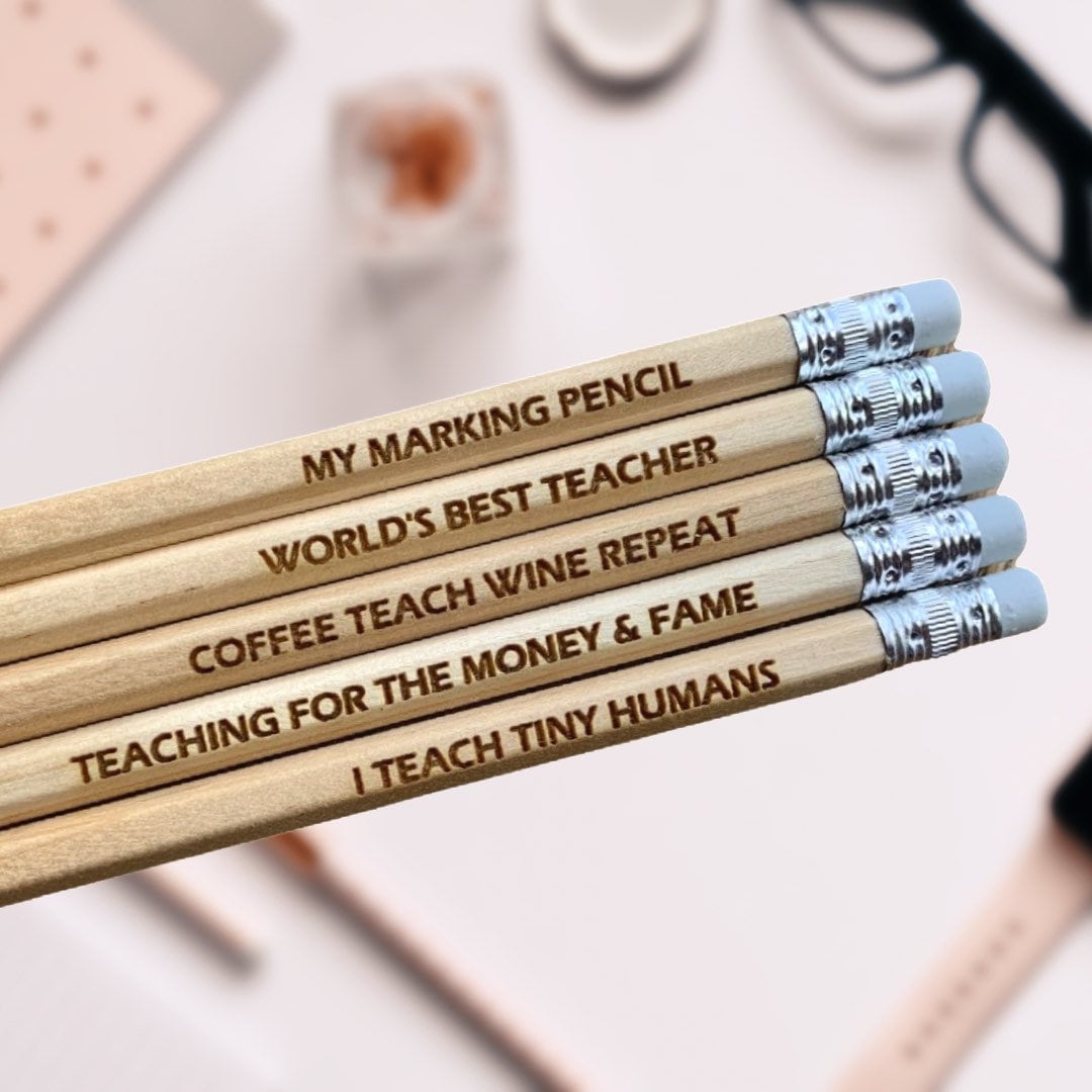 Engraved Wooden Teacher Pencils: End of Term Gift Set
