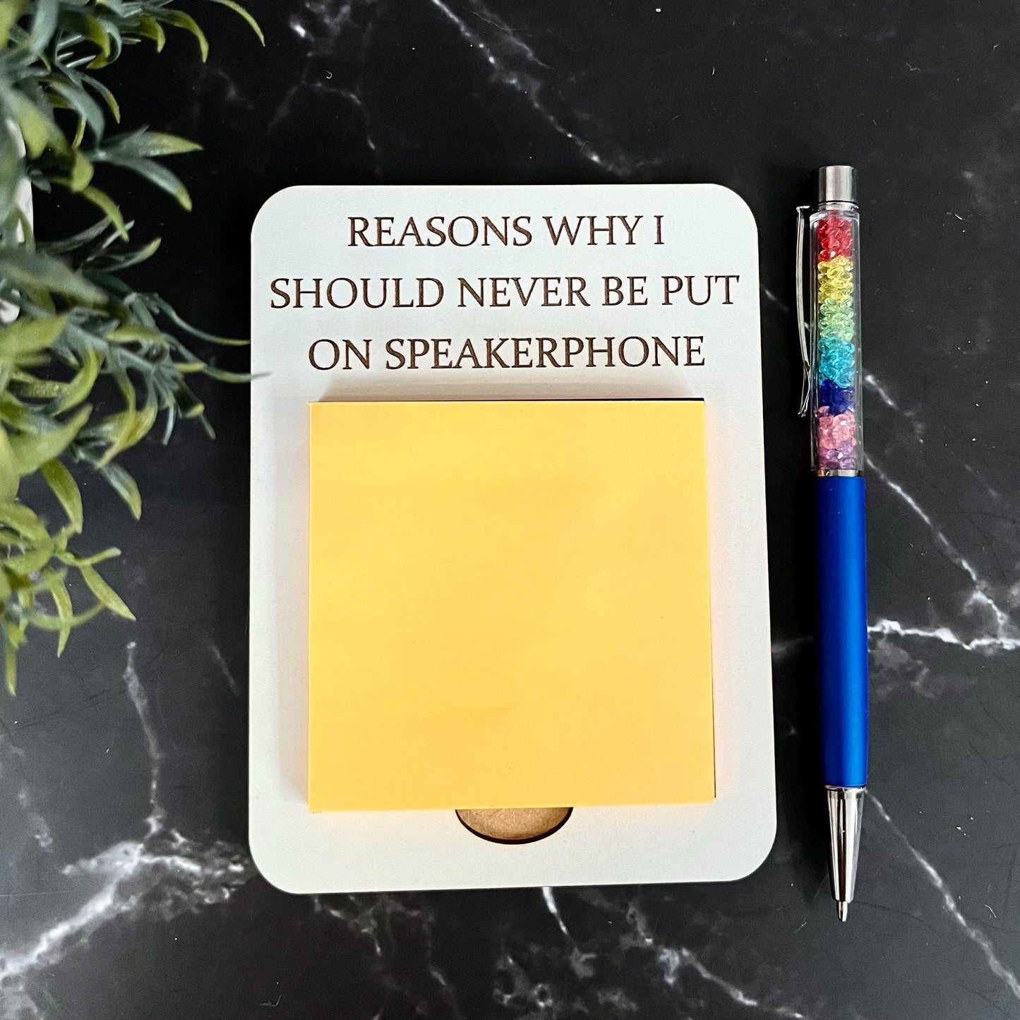 Funny Sarcastic Note Pad, Post it Note Holder Engraved Wooden Sticky Note Holder: Work Gift