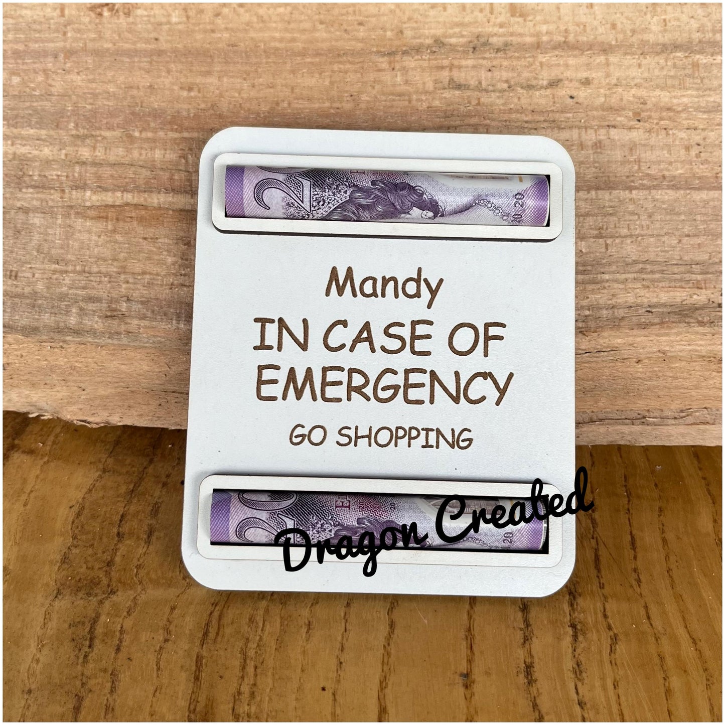 Personalised 'In Case of Emergency' Money Holder - Engraved Cash Gift