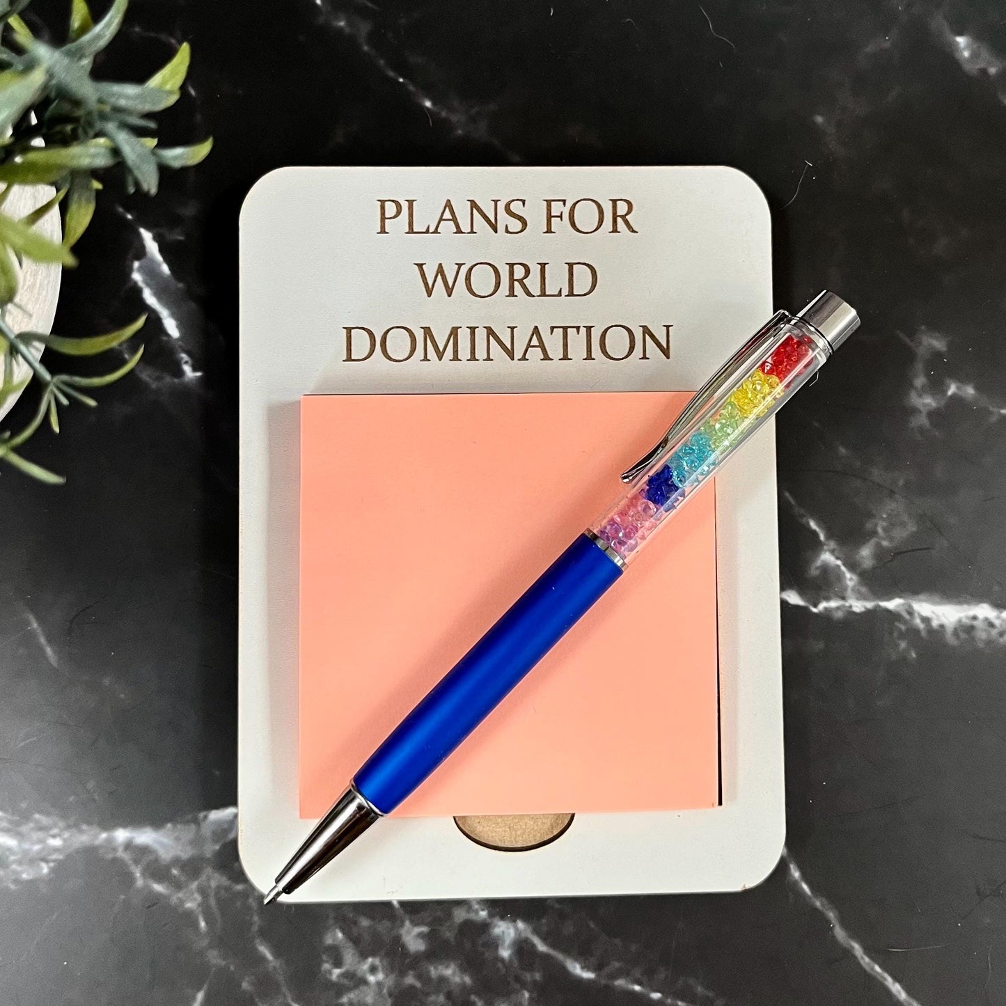 Funny Quote, Note Pad Wooden Post-It Note Holder: Sarcastic Desk Organizer