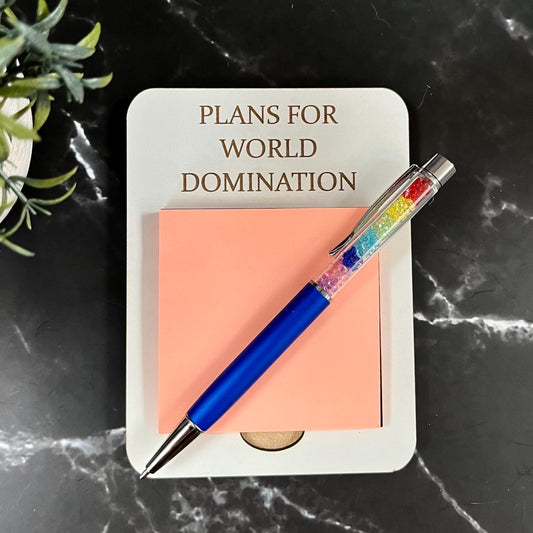 Funny Quote, Note Pad Wooden Post-It Note Holder: Sarcastic Desk Organizer